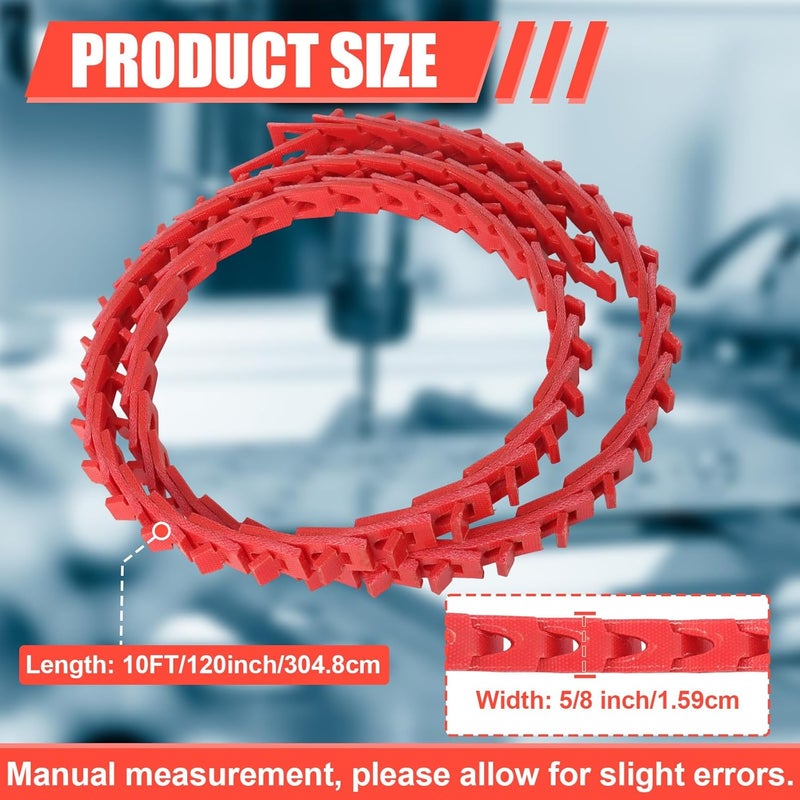 Foifatt 10FT Adjustable V Belt 5 / 8", Type B 10 Feet Power Twist V - Belt, Link Belt 5 / 8 Inch for Latches and Woodworking Tool ( Red ) - Image 2